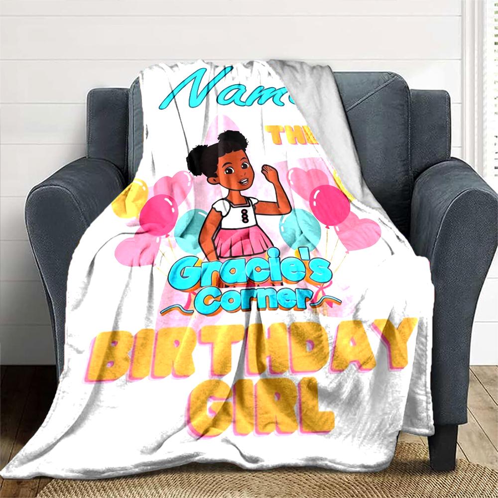 Customiz Name Personality Gracies Corner Blanket Soft &Warm Sofa Office Bed Travel Lunch Break Blanket, Gift Suitable All Seasons