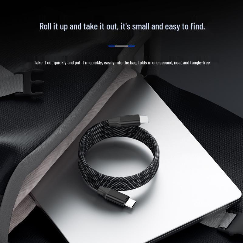 Магнитный кабель USB-C 100 Вт, совместимый с Apple, алюминиевый сплав с 48 жилами для автомобилей
