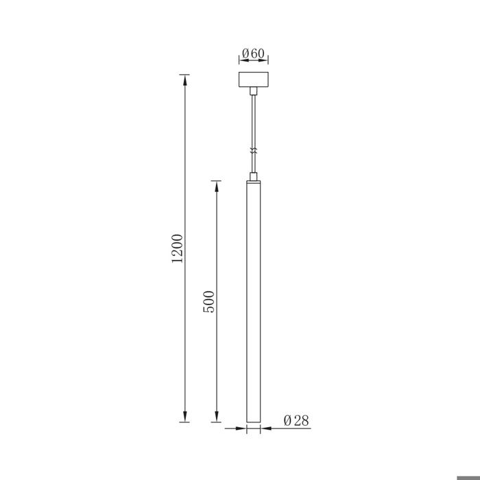Suspension tube design noir G9 10W IP20