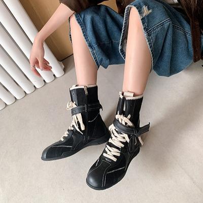 Версия из коровьей кожи, модная ретро-расцветка, универсальные ремешки, боковая молния, охотничья одежда, ботинки Dexun Martin, женские 2025 осень и зима