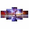 5Pcs Autumn Lake Landscape Tree Decor 5 Pieces Paintings Wall Art Home Decor No Framed Room Decor Modern Abstract Canvas