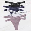 FINETOO 4PCS/Lot Sexy Cross Strap Cotton G-String Women's Panties FINETOO Letter High Waisted Fashion Thongs Panty Lingerie M-XL