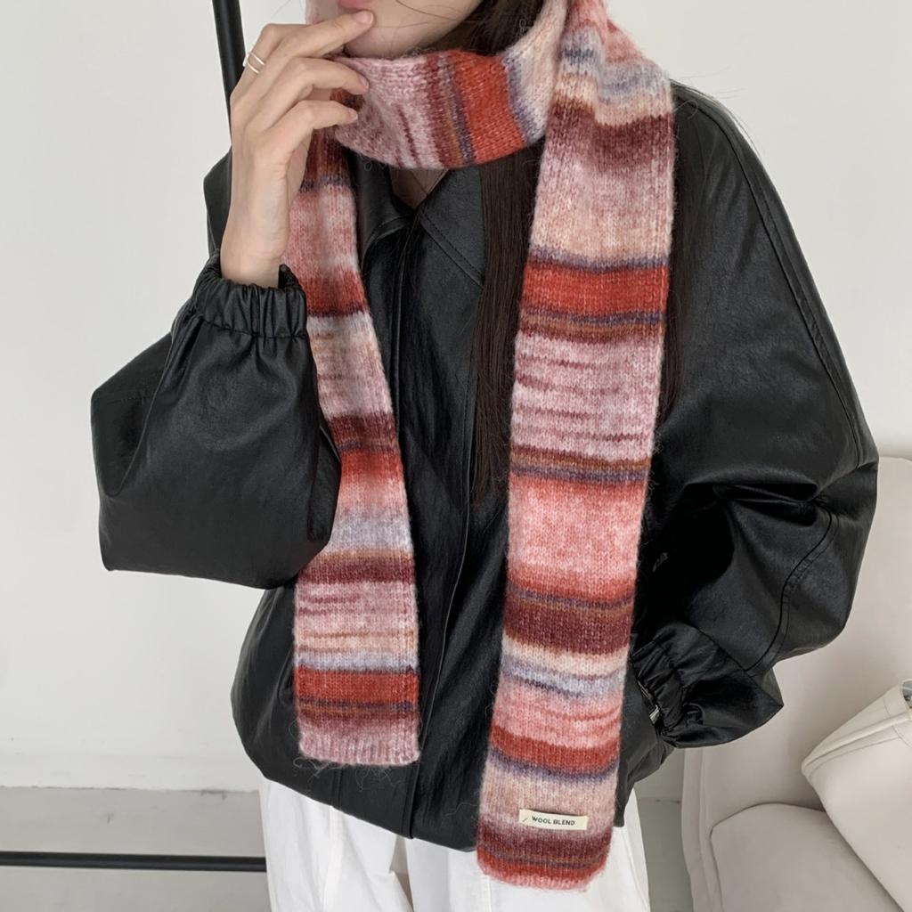 Autumn and Winter Scarf Women's Plaid Wool Blended Long Student Versatile Shawl Thickened Warm Scarf