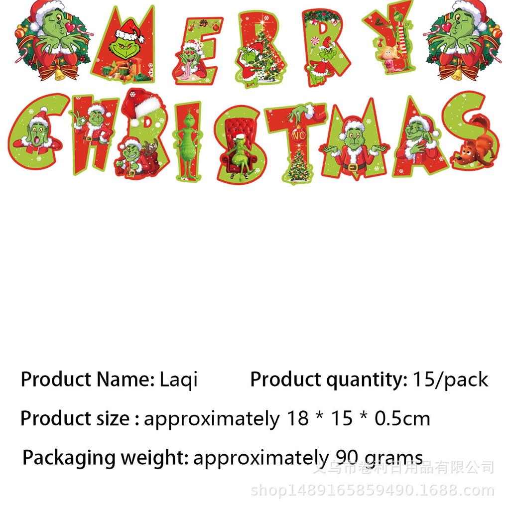 Рождественская вечеринка Гринча Декоративная посуда Флаг Скатерть Набор Принадлежности Оформление Бумажная тарелка Посуда Одноразовая