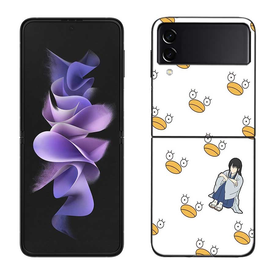 Аниме Гинтама Мистер. Чехол для телефона 'Капля дождя' для Samsung Z Flip 7 6 5G Galaxy Z Flip 5 4 3 Черный Жесткий Чехол-Ракушка Роскошный ПК Корпус Coque