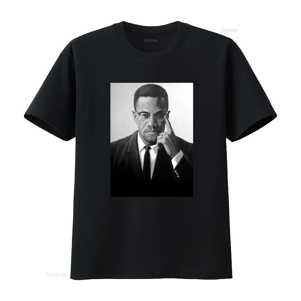 Malcom X Tribute African American Pride Black History Month Lives Matter T Shirt vintage Washed streetwear Stretched Slightly