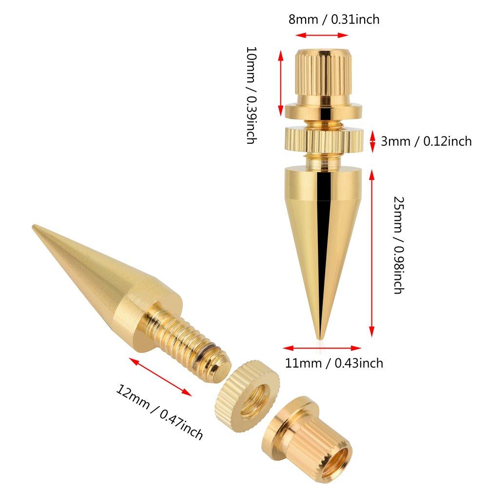 Audio Equipment Spikes 8 M6 x for Speaker Noise Stand Base Speaker Vibration Damping Parts Insulators, Pairs, Copper, 36mm, Reduction, Isolation,