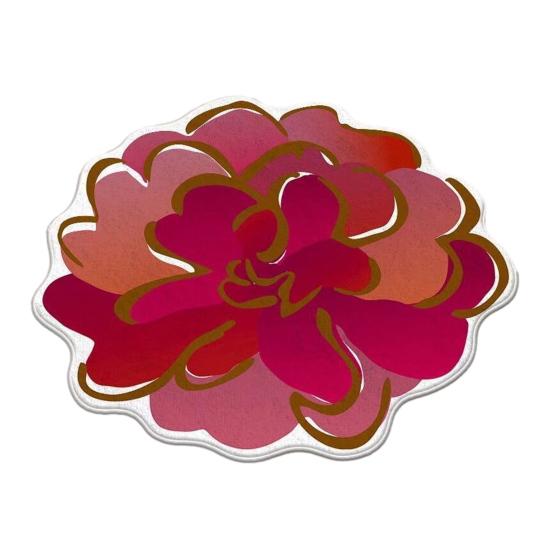 3D Цветочный Ковер Абсорбирующий Быстросохнущий Неправильной Формы Плюшевый Цветочный Напольный Коврик Моющийся Нескользящий Ковер для Гостиной Спальни Ванной Комнаты Кухни Декоративный