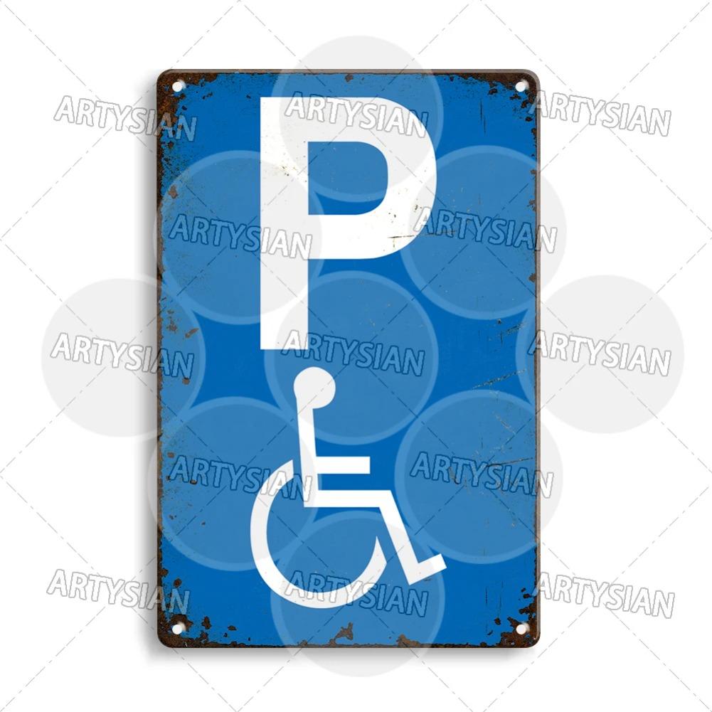 Vintage Parking Metal Sign Bicycle Disabled Motor cycle Parking Retro Metal Plaque Do not Attach Bikes To The Fence