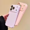 Чехол для iPhone 17 Pro Max с большим окном, из жидкого силикона, однотонный, противоударный, с покрытием Soft-Touch, для женщин.