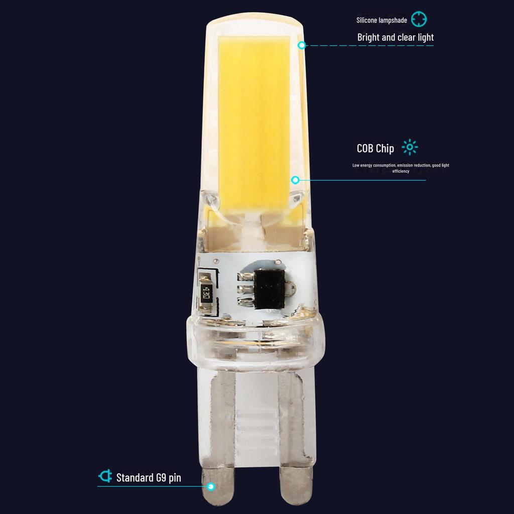 G4 COB 3W LED Corn Lamp Beads, 12V/220VAC/DC, Universal High Brightness Crystal Chandelier Light Source