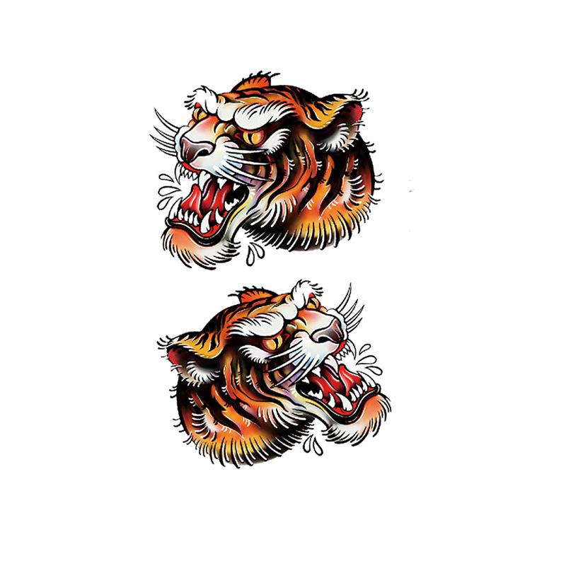 Наклейка на татуировку лиса лев тигр цветной цветок рука водонепроницаемая переводная татуировка наклейка имитация татуировки наклейка