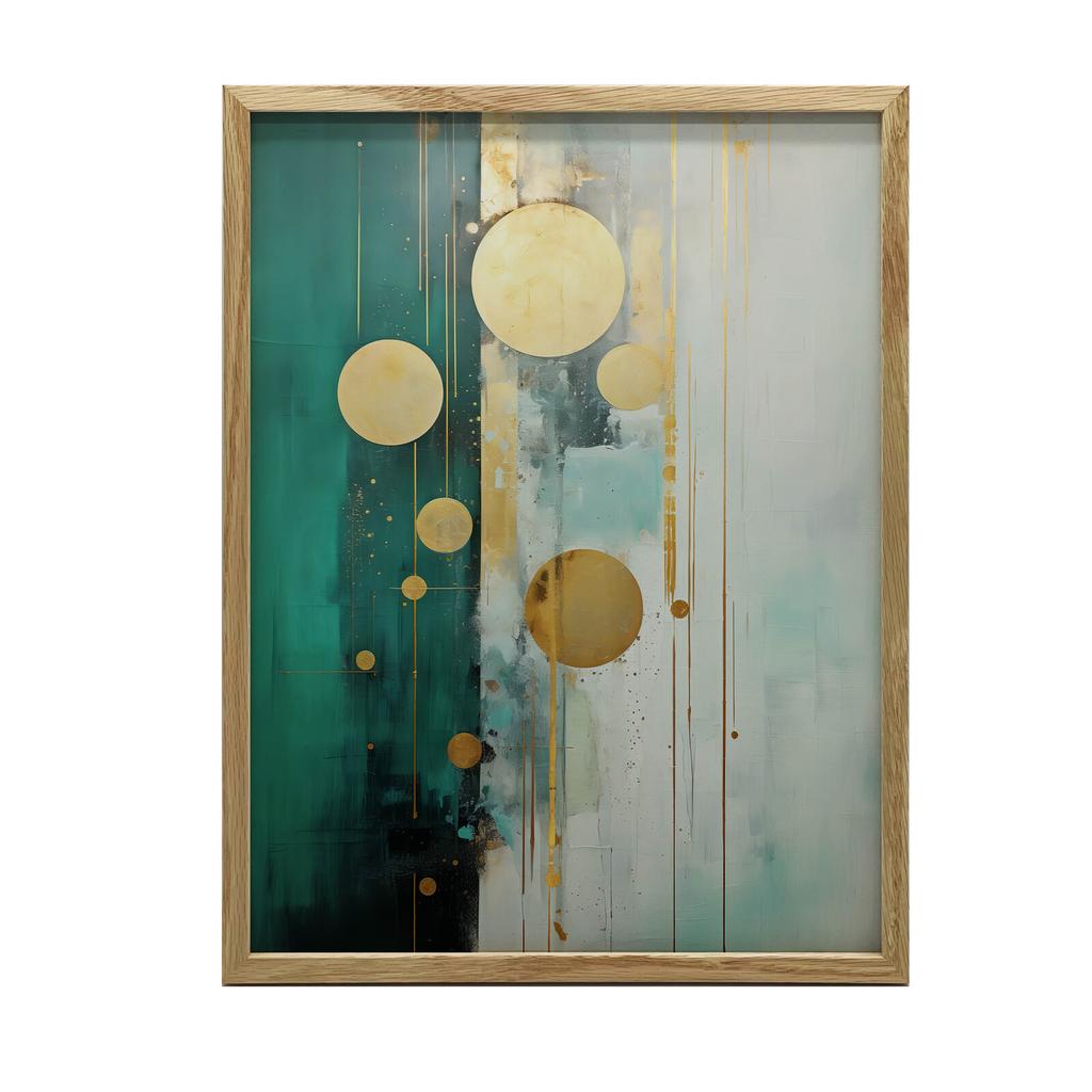 Kompozycja W Zielonych Tonacjach Kompozycja W Zielonych Tonacjach, 30X40 Cm, Rama Aluminiowa Czarna, Papier Matowy 230 Gsm