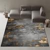 Abstract Nordic Style Decorative Rug for Living Room Luxury Gold Ink Carpets for Bedroom Decor Non-slip Washable Sofa Side Mat
