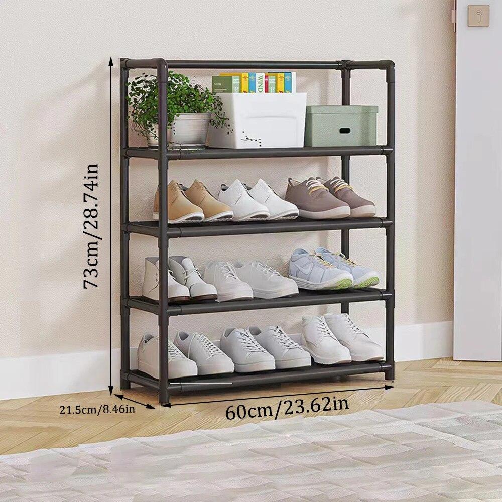 Five Layer Shoe Rack Large Capacity Simple Multi-Layer Armrest Shoe Rack Simple Dust-Proof Shoe Rack Storage Rack Dormitory Shoe