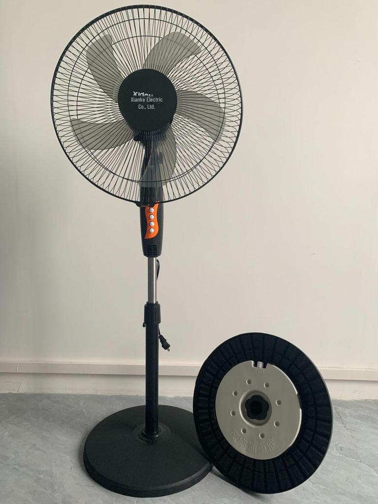 Compact Electric Floor Fan, Quiet Vertical Air Circulator, Removable & Washable for Home or Dorm Use