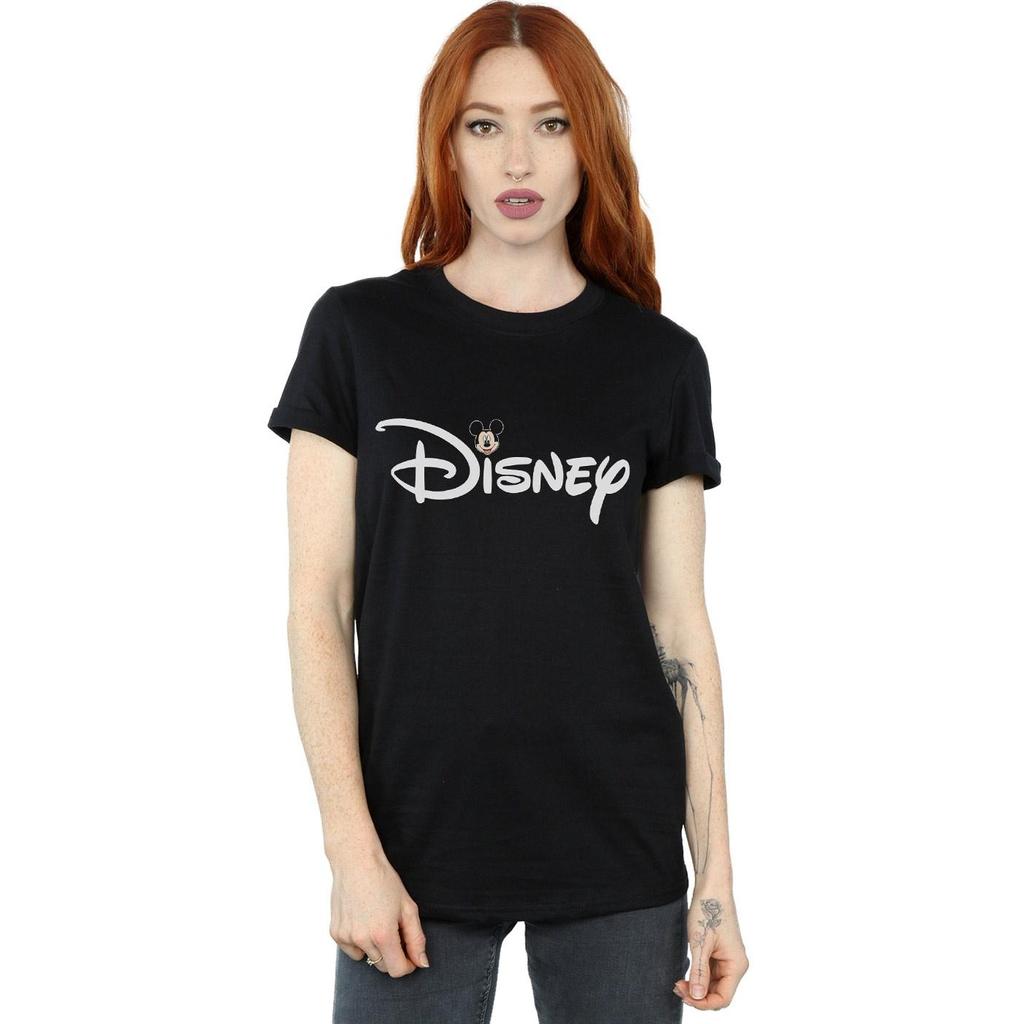 Disney Womens/Ladies Mickey Mouse Logo Head Cotton Boyfriend T-Shirt