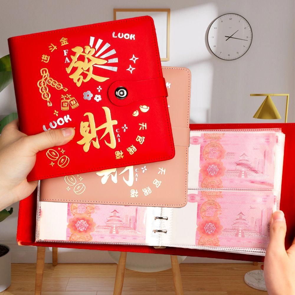 Бюджетная папка-регистратор с отрывными листами, цветная, блестящая, из искусственной кожи, органайзер для планирования, экономия денег, папка-регистратор на 50 листов