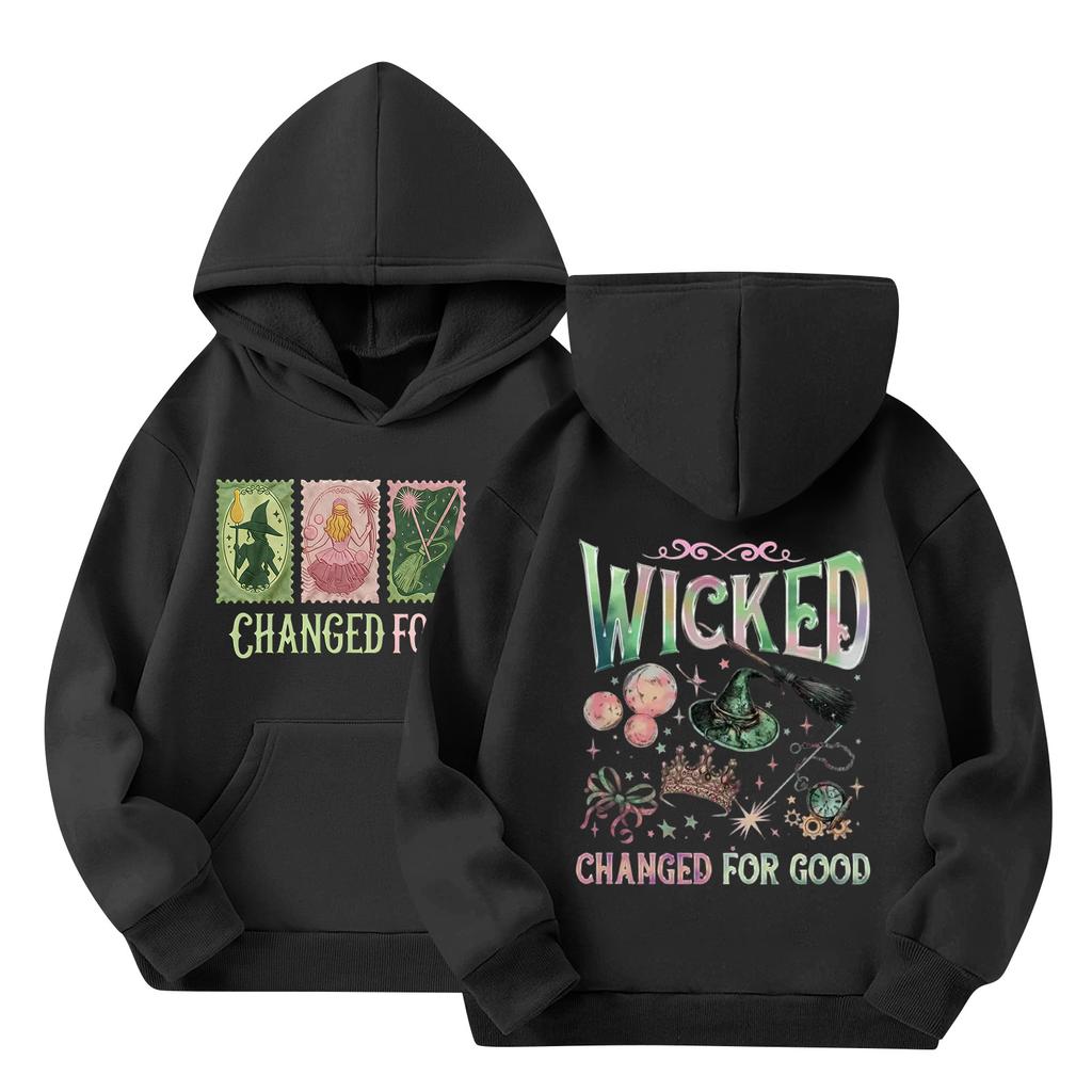 Детский худи-пуловер, модная толстовка с длинным рукавом "Ведьма"