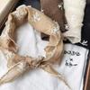 French Lace Triangle Scarf Embroidered Floral Design Women's Headscarf Hairband Sweet Summer Headwear Spring Shawl for Women
