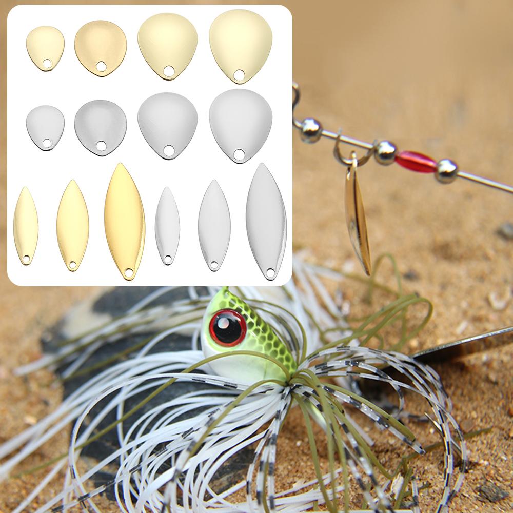 20pcs Rotate Smooth Nickel Sequin VIB Lure Metal WillowMetal Blades Fishing Attractor Spinner