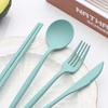 4 шт./компл. наборы столовых приборов креативные с футляром пластиковые портативные наборы ложек и вилок