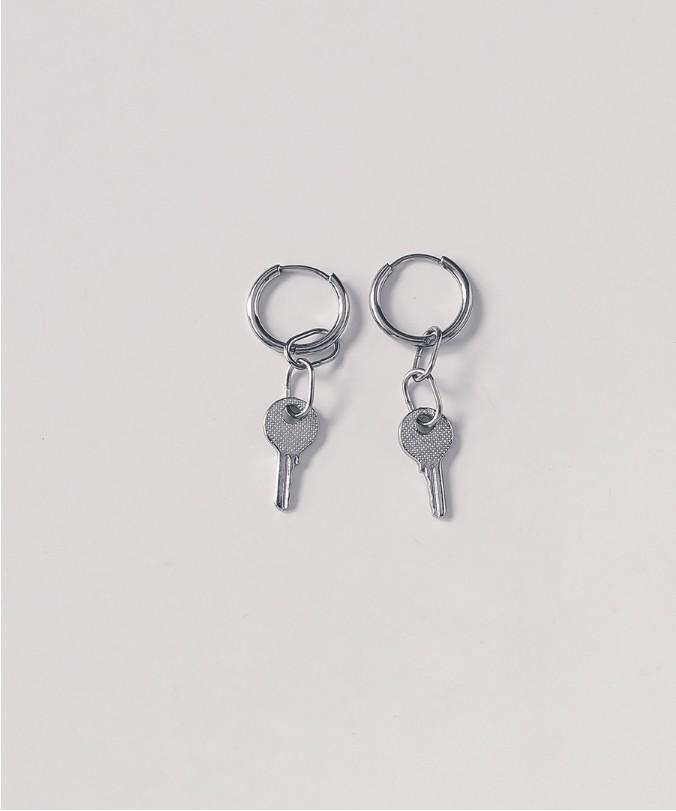 [STRAY KIDS Hyunjin Style] Стальное кольцо-серьга в виде ключа или кафф