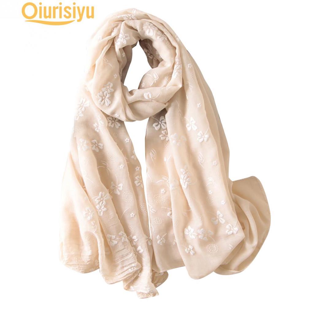 Длинная льняная шаль с цветочным принтом для отдыха, пляжный шарф с защитой от ультрафиолета, палантин