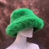 Yousheng Women Basin Hat Faux Fur Rich Colors Soft Thickened Fluffy Keep Warm Decorative Creative Design Bucket Hat Clothes Accessory