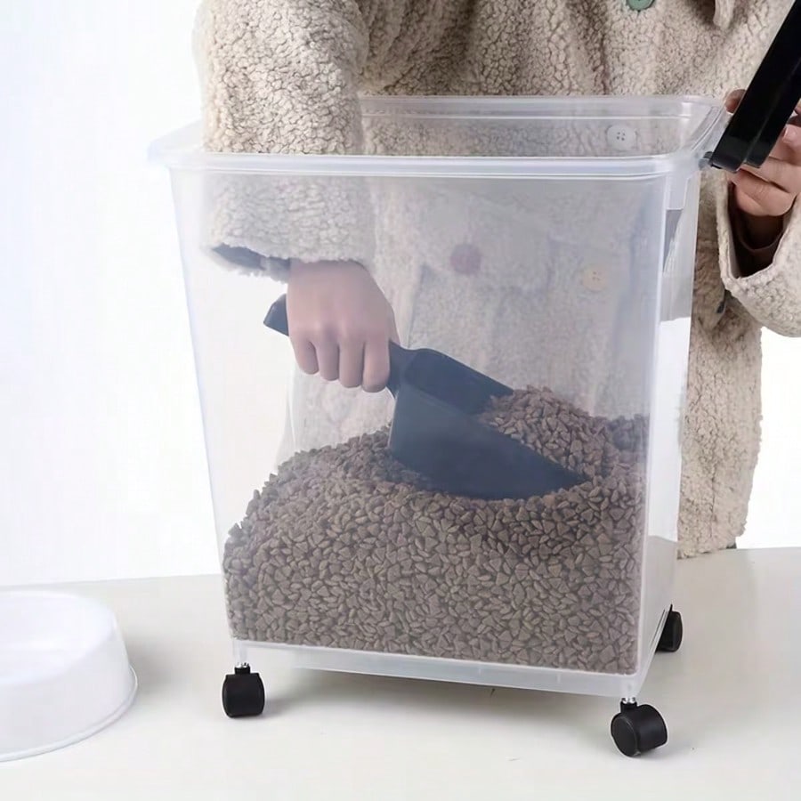Airtight Pet Food Storage Container Combo With Wheels Stackable Dog Cat Food Treat Container Box With Scoop 30 Lbs 10 Lbs Moisture Proof Storage