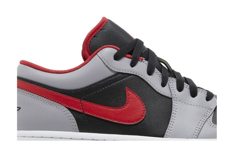 Men's Sneakers Nike Jordan 1 Low Black Light Smoke Grey Gym Red Black/Light Smoke Grey/Gym Red