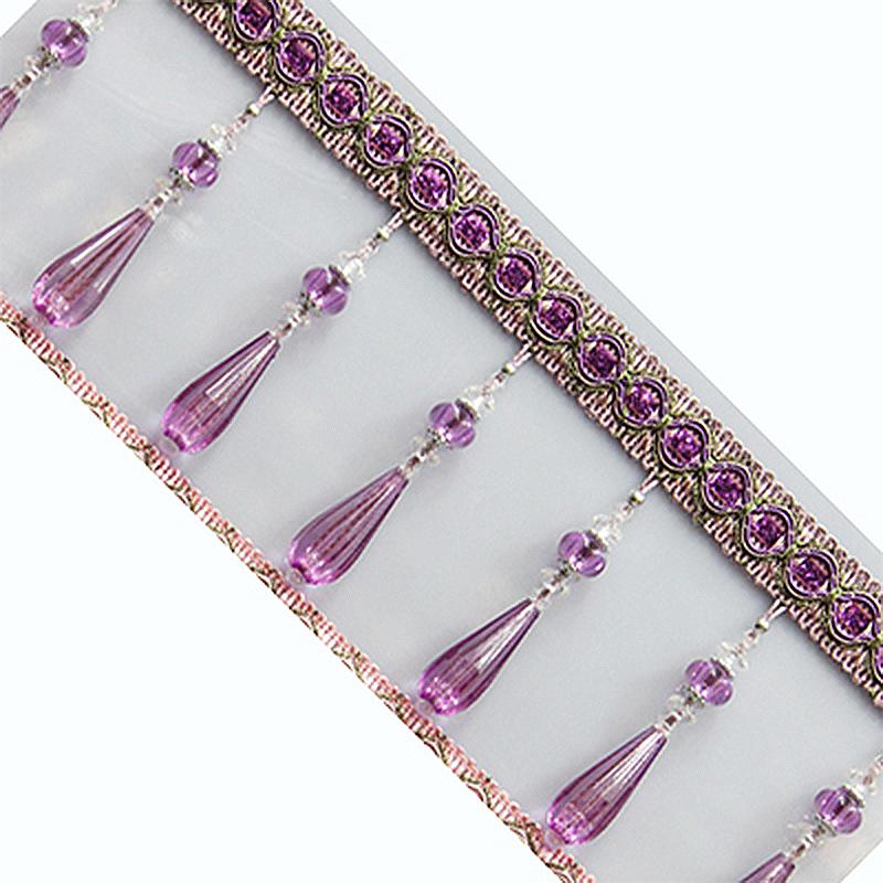 1M Кисточки для штор Кристальные бусины Кружевная бахрома DIY Шторная швейная отделка Кисточная кромка Лента Декоративные аксессуары для одежды Новые