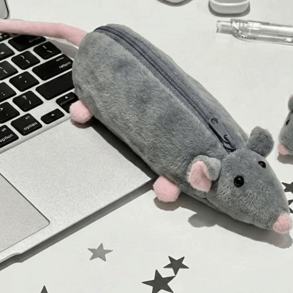 Large Capacity Flower Branch Rat Pencil Pouch Portable Stationery Pouch School Supplies