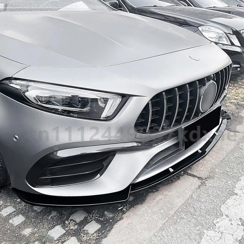 For 2019-2023 Mercedes Benz A Class W177 A45 A45S AMG Car Front Bumper Lip Lower Blade Auto Spoiler Splitter Body Kits Tuning