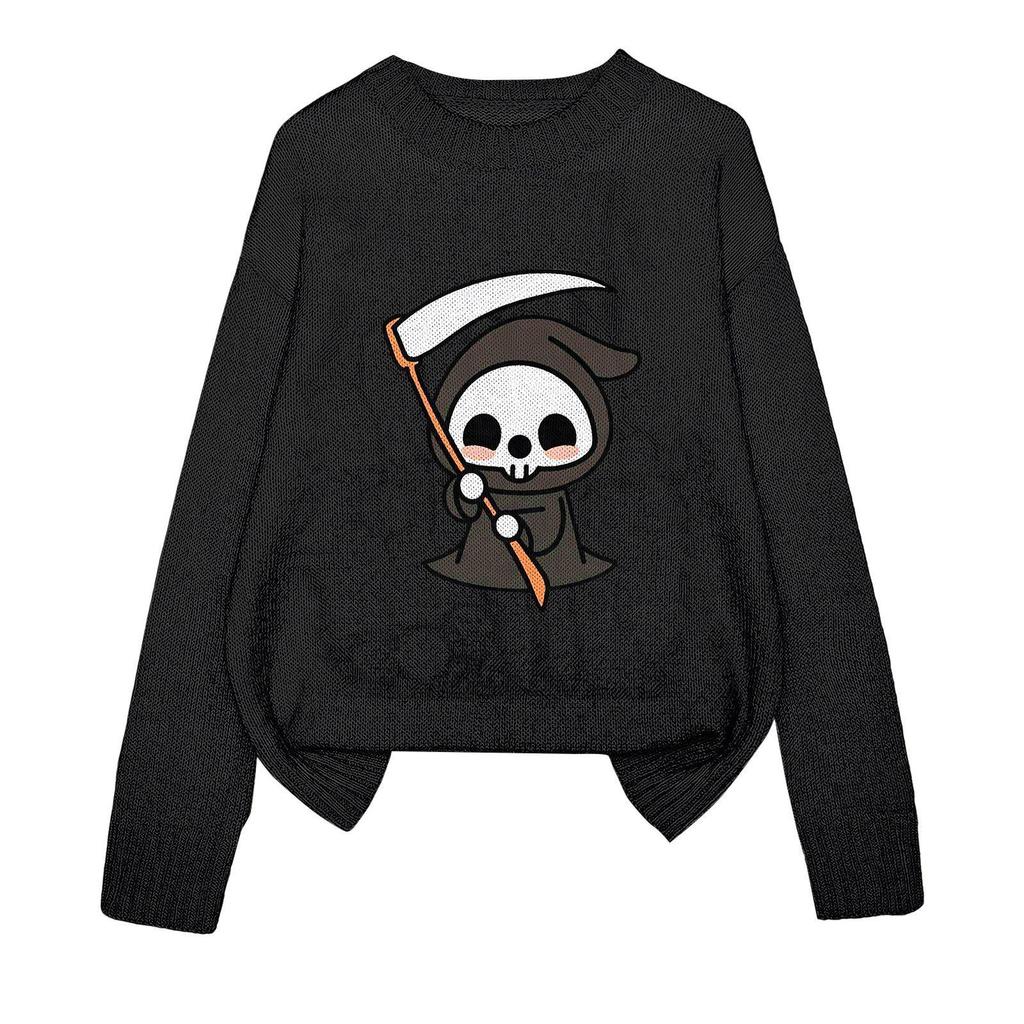 YZH-4 Halloween Printed Long Sleeve Autumn Pullover Sweater