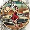 Винтажная жестяная табличка Route 66 Металлическое настенное искусство Ретро Декор для гаража Бара