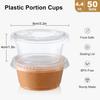 50pcs Dessert Cups with Lids 250ML/300ML Plastic Pudding Cups for Ice-Cream Mousse Picnic Party Packing - Set of 50