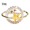 Secure Brooch Pin Rhinestone Planet Star Pin, Hollow Badge Decorative Clothing Decoration Jewelry, Accessory for Suits Coats Scarves Shawls