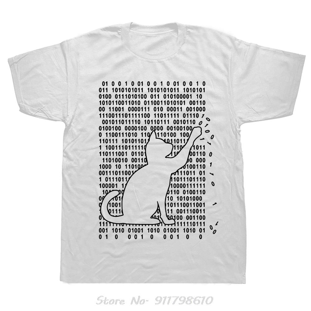 Мужская одежда Компьютерный двоичный код Программист Футболка оверсайз Смешная модная фитнес-футболка Разработчик Гик Хлопковая футболка