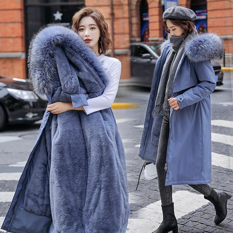 Зимняя новая женская бархатная куртка средней длины со свободным коленом и хлопковой подкладкой, модная куртка с капюшоном