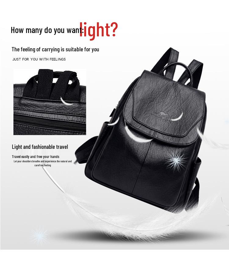 2025 Универсальный женский рюкзак из мягкой кожи - Большая вместимость для школы, путешествий и использования на открытом воздухе