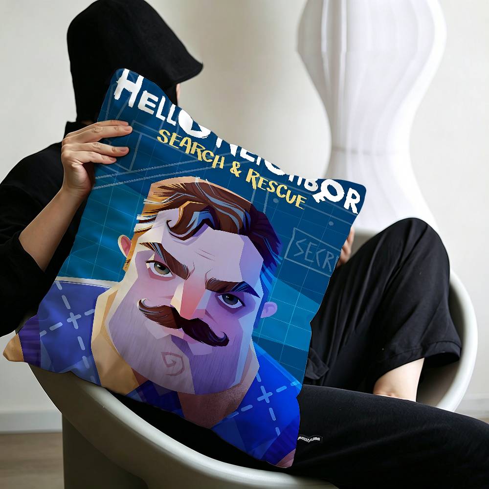 Game Hello NNeighbor Cushion Cover Car Throw Pillow Case For Sofa Car Christmas Gift xcm xcm