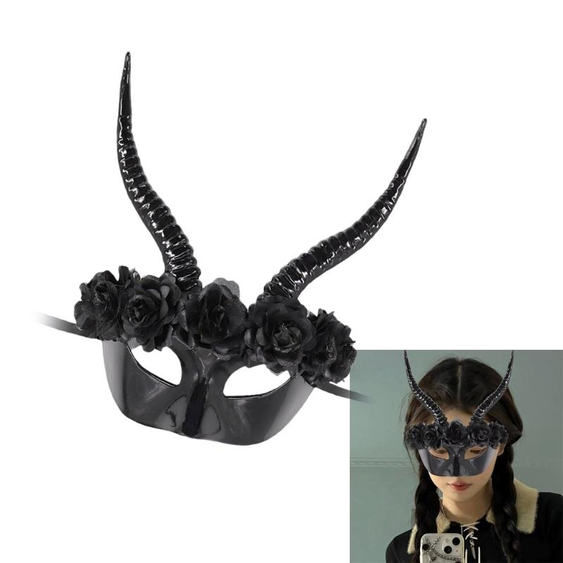 Маска на Хэллоуин Маскарадная маска Маска на пол-лица Маска Демона Маска для Марди Гра Маска для Карнавала Маска с Рогами для Вечеринки