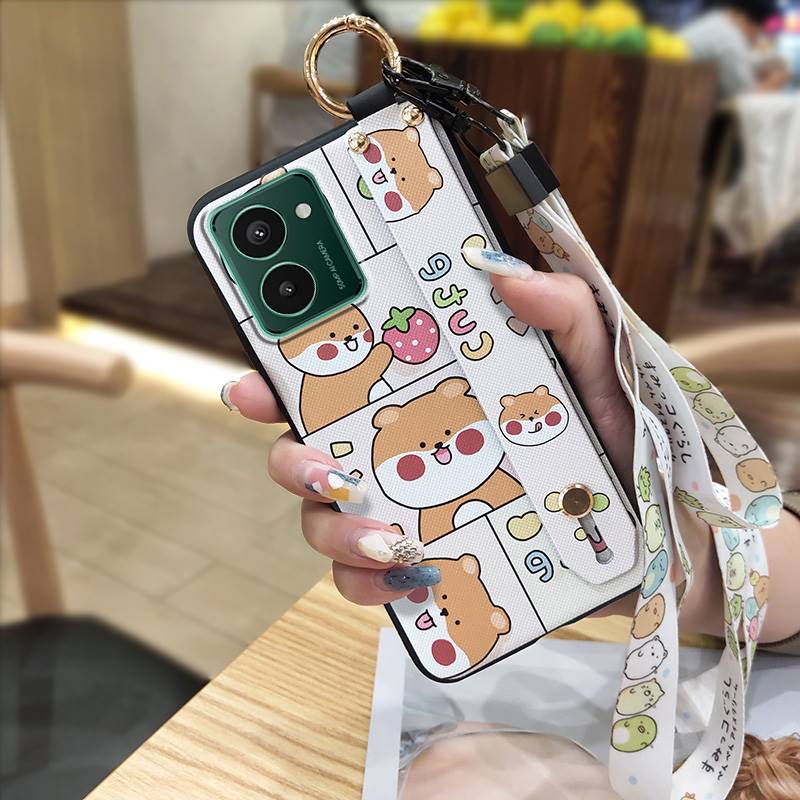 Cartoon Wristband Phone Case For Nokia HMD Pulse/Pulse+/Pulse Pro Shockproof Anti-knock Wrist Strap Fashion Design Ring
