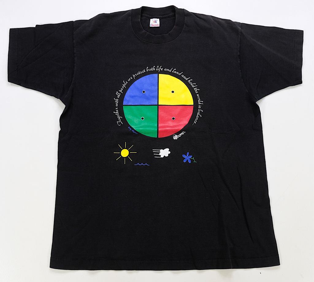 Rare VTG Together All People Protect Life Land World In Balance T Shirt 90s XL
