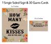 Inkdotpot How Many Kisses In The Jar Rustic Kraft Floral Bridal Shower Game 1 Sign + 30 Cards White