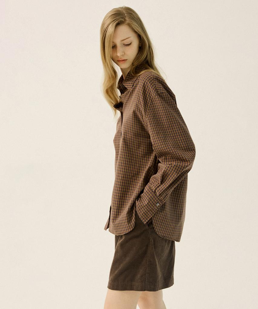OATMEAL CAFE Premium Compact Check Shirt - Yellow