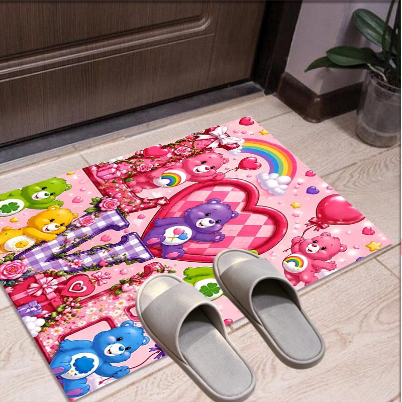 Care Bears Pattern Rug, Indoor/Outdoor Mat, for Picnic, Gameroom, Bedroom, Office, Living Room, Home Decor Carpet, Birthday Gift