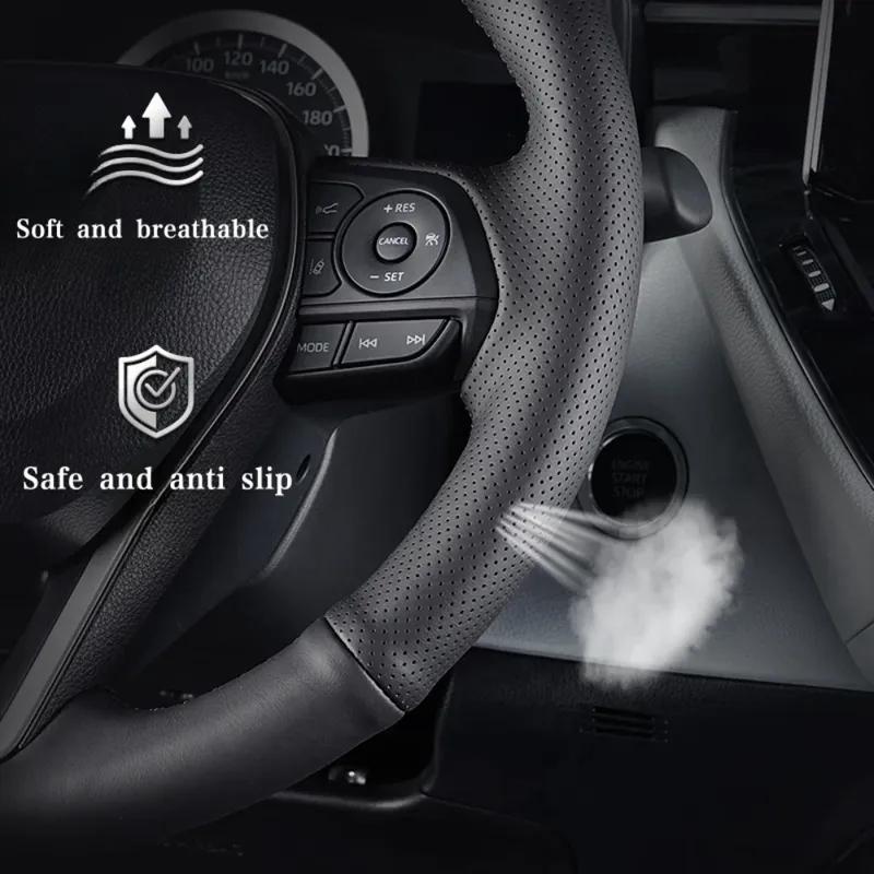 Чехол на руль автомобиля, ручной работы, кожаный, для Volkswagen VW Golf 7 Mk7, нового Polo, Jetta, Passat B8, Tiguan, Sharan