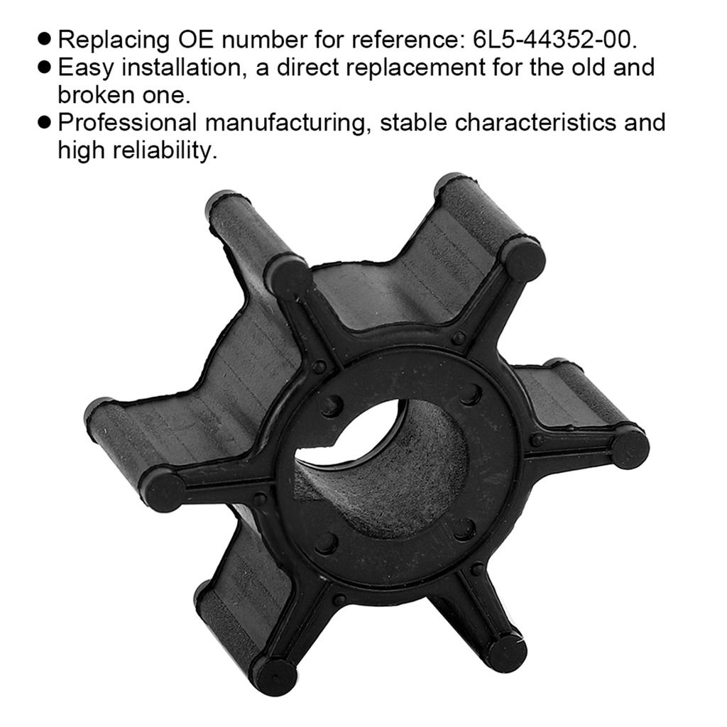 6L5 44352 00 Water Pump Impeller Fit for Yamaha 3A & Malta 2 Stroke Outboard Models